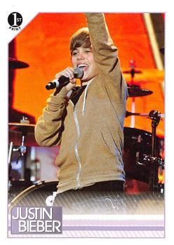2010 Panini Justin Bieber #12 Even in the rain, Justin performed to a packed Front