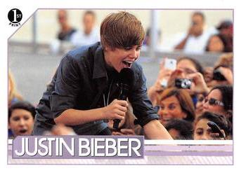 2010 Panini Justin Bieber #16 When Justin finished singing One Time to his a Front