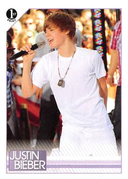 2010 Panini Justin Bieber #50 Justin returned to Rockefeller Plaza on June 4 Front