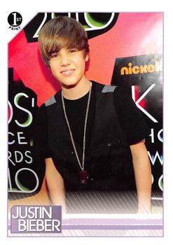 2010 Panini Justin Bieber #53 Could Justin be smiling because he got a kiss Front