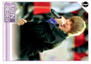 2010 Panini Justin Bieber #79 On October 12, 2009, Justin rocked One Time fo Front