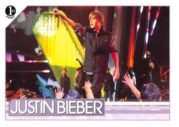 2010 Panini Justin Bieber #103 Held at the Pauley Pavilion in Los Angeles, Ju Front