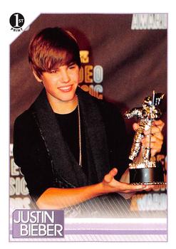 2010 Panini Justin Bieber #148 Voted by his fans as Best New Artist on Sept. Front