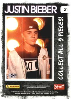 2011 Panini Justin Bieber #21 Puzzle - top right Back