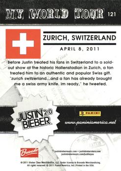 2011 Panini Justin Bieber #121 My World Tour Back