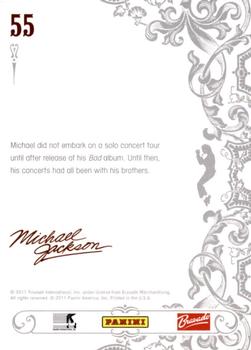 2011 Panini Michael Jackson #55 Michael did not embark on a solo concert tour Back