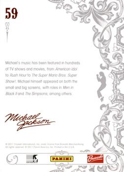 2011 Panini Michael Jackson #59 Michael's music has been featured in hundreds Back