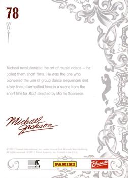 2011 Panini Michael Jackson #78 Michael revolutionized the art of music videos Back