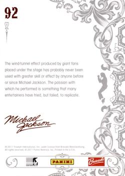 2011 Panini Michael Jackson #92 The wind-tunnel effect produced by giant fans Back