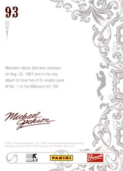 2011 Panini Michael Jackson #93 Michael's album Bad was released on Aug. 25, 1 Back