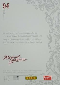 2011 Panini Michael Jackson #94 Michael worked with many designers for his cos Back