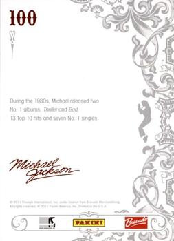 2011 Panini Michael Jackson #100 During the 1980s, Michael released two No. 1 a Back
