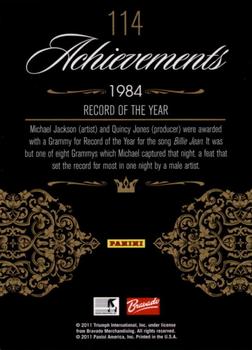 2011 Panini Michael Jackson #114 1984: Record of the Year Back
