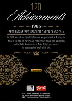 2011 Panini Michael Jackson #120 1986: Best Engineered Recording (Non-Classical) Back