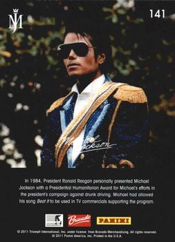2011 Panini Michael Jackson #141 In 1984, President Ronald Reagan personally pr Back