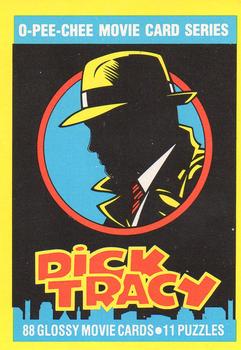 1990 O-Pee-Chee Dick Tracy Movie #1 The Movie Event of Summer 1990 Front