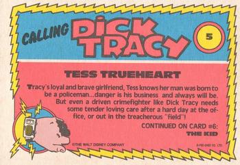 1990 O-Pee-Chee Dick Tracy Movie #5 Tess Trueheart Back