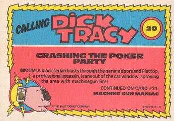 1990 O-Pee-Chee Dick Tracy Movie #20 Crashing the Poker Party Back
