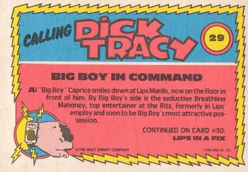1990 O-Pee-Chee Dick Tracy Movie #29 Big Boy in Command Back