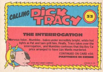 1990 O-Pee-Chee Dick Tracy Movie #33 The Interrogation Back