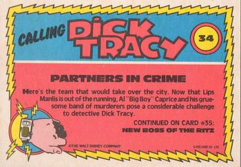 1990 O-Pee-Chee Dick Tracy Movie #34 Partners in Crime Back