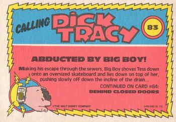 1990 O-Pee-Chee Dick Tracy Movie #83 Abducted by Big Boy! Back
