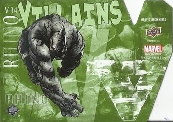 2012 Upper Deck Marvel Beginnings S3 - Villains Die Cut #V34 Rhino Back