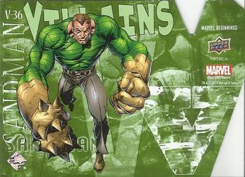 2012 Upper Deck Marvel Beginnings S3 - Villains Die Cut #V36 Sandman Back