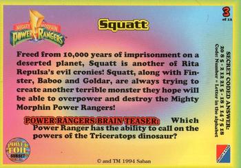 1994 Collect-A-Card Mighty Morphin Power Rangers (Walmart) - Power Foils #3 Squatt Back