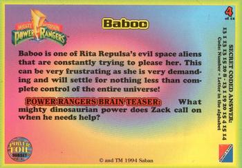 1994 Collect-A-Card Mighty Morphin Power Rangers (Walmart) - Power Foils #4 Baboo Back