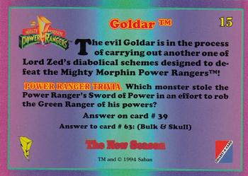1995 Collect-A-Card Power Rangers The New Season Retail #15 Goldar Back