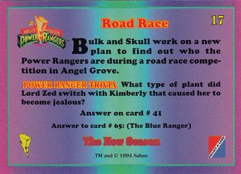 1995 Collect-A-Card Power Rangers The New Season Retail #17 Road Race Back