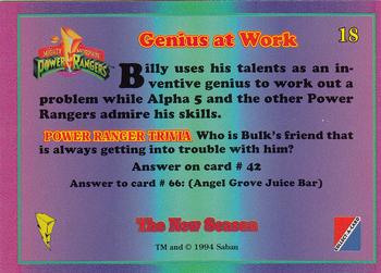 1995 Collect-A-Card Power Rangers The New Season Retail #18 Genius at Work Back