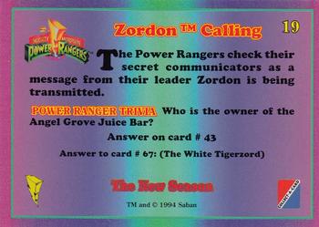 1995 Collect-A-Card Power Rangers The New Season Retail #19 Zordon Calling Back
