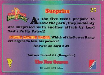 1995 Collect-A-Card Power Rangers The New Season Retail #25 Surprise Back