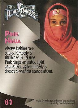 1995 Ultra Mighty Morphin Power Rangers: The Movie #83 Pink Ninja Back