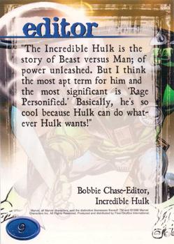 1998 Marvel Creators Collection #9 War (Hulk) Back