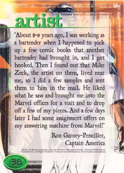 1998 Marvel Creators Collection #38 Captain America Back