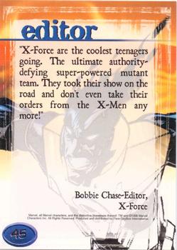 1998 Marvel Creators Collection #45 Sunspot Back