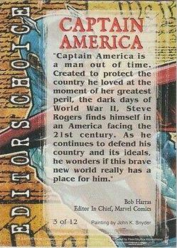 1998 Marvel Creators Collection - Editor's Choice #3 Captain America Back