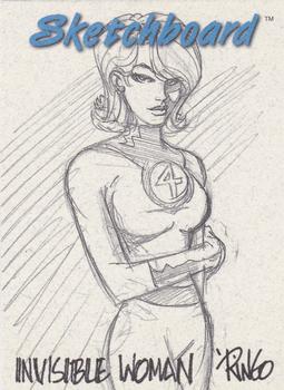 1998 Marvel Creators Collection - Sketchboards White #13 Invisible Woman Front