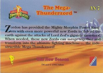 1995 Collect-A-Card Power Rangers The New Season Wal-Mart - Foil-Stamped Character #AN-7 The Mega-Thunderzord Back