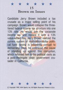 1992 Wild Card Decision '92 #15 Jerry Brown Back