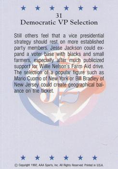 1992 Wild Card Decision '92 #31 Jesse Jackson / Willie Nelson Back