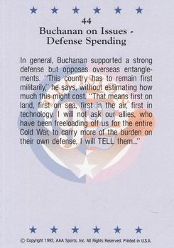 1992 Wild Card Decision '92 #44 Buchanan on Issues - Defense Spending Back