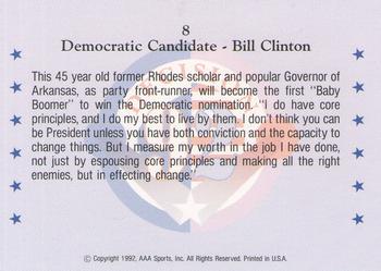 1992 Wild Card Decision '92 #8 Bill Clinton Back