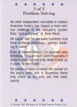 1992 Wild Card Decision '92 - Ross Perot #3 Problem Solving Back