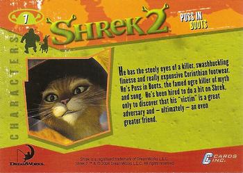 2004 Cards Inc. Shrek Movie 2 #7 Puss in Boots Back