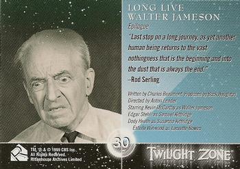 1999 Rittenhouse Twilight Zone Series 1 #30 Epilogue - Long Live Walter Jameson Back
