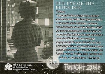 1999 Rittenhouse Twilight Zone Series 1 #37 Prologue - The Eye of the Beholder Back